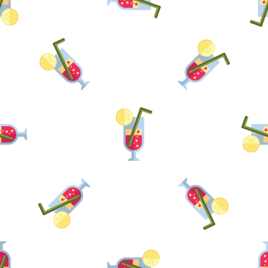 Limon dilimi ve samanla Kokteylleri Tazeleyen Kusursuz Desen
