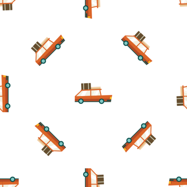 Yolculuk için araba ve bagaj taşıyan kusursuz bir model.