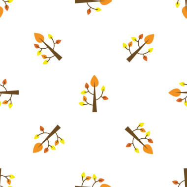 Renkli Yapraklı Kusursuz Sonbahar Ağaçları Şablonu