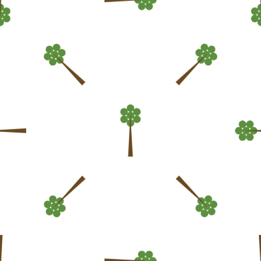 Beyaz Arkaplanda Şekillendirilmiş Ağaçlarla Kusursuz Vektör Deseni