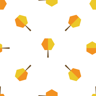 Beyaz Arkaplan Vektöründe Kusursuz Geometrik Sonbahar Ağaçları Deseni