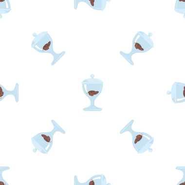 Kahverengi çikolata desenli cam vazo ile kusursuz desen.