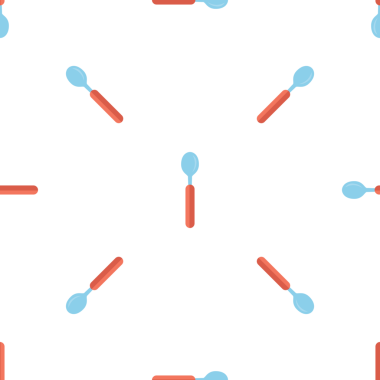 Çocuklar ve bebekler için çizgi film kaşıklarıyla kusursuz bir arkaplan.