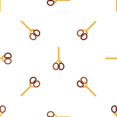 Beyaz bir arka planda soyut altın makasın kusursuz deseni