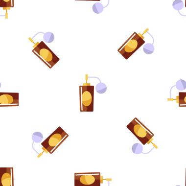 Parfüm şişesi deseni, aroma özü, mis kokulu sıvı, güzellik vektörü.