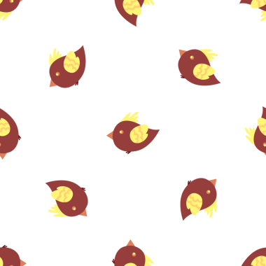 Çocuklar ve çocuklar için çizgi film kuşlarının kusursuz vektör deseni