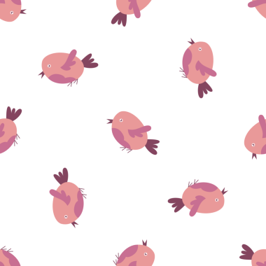 Tekstil ya da arkaplan tasarımı için sevimli kuşlar kusursuz desen vektörü