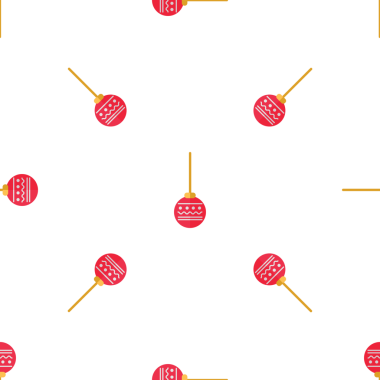 Beyaz arka planda kırmızı takılar olan kusursuz bir tatil deseni.