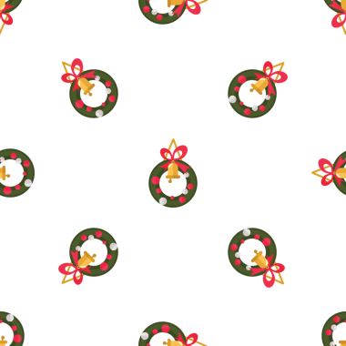 Noel çelenkleri ve altın çanları olan şenliksiz şenlik.