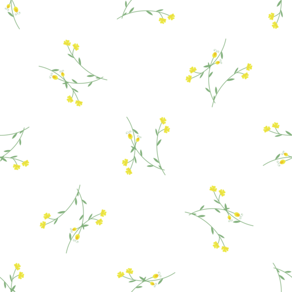 Beyaz arka planda minimalist sarı çiçekli pürüzsüz desen