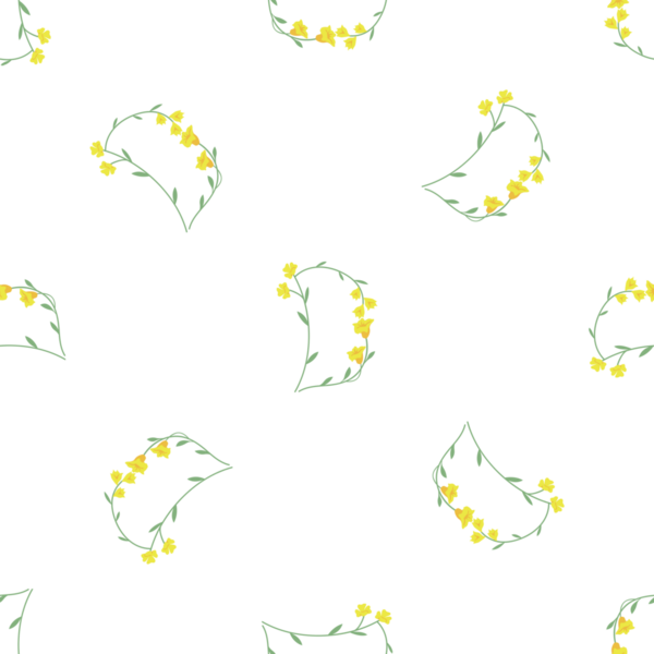 Çiçekli ve sarı çiçekli kusursuz vektör deseni