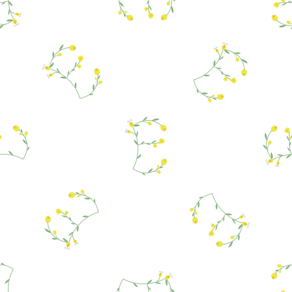 Sarı Çiçek Özgeçmişli Zarif Çiçek E Harfi Kusursuz Desen