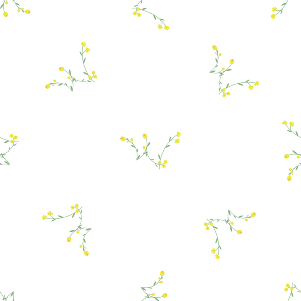 Küçük sarı çiçekleri ve yeşil dalları olan kusursuz bir desen.