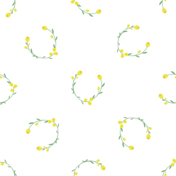 Beyaz arka planda kusursuz sarı çiçekli çelenkler.