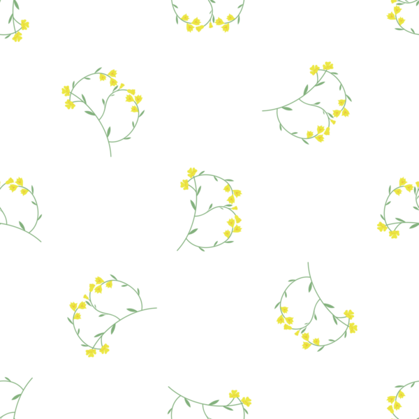 Kusursuz sarı çiçek desenleri ve dolambaçlı sarmaşıklar.