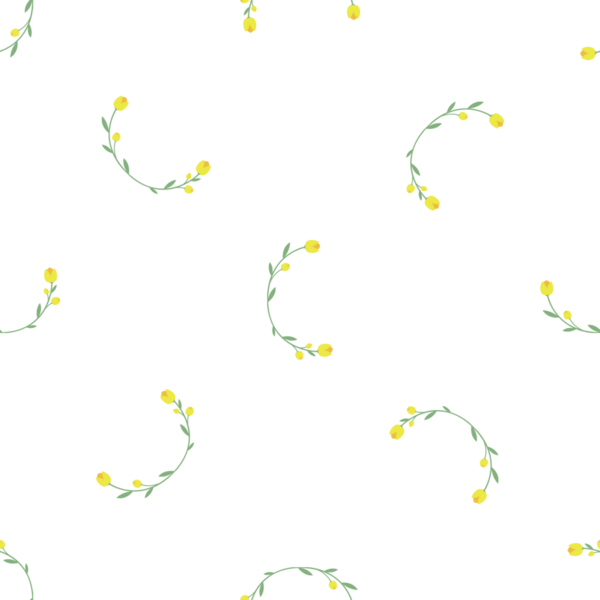 Minimalist sarı yapraklı çiçek tomurcuklarının kusursuz vektör deseni