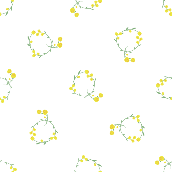 Beyaz bir arka plan vektöründe sarı çiçeklerin kusursuz deseni