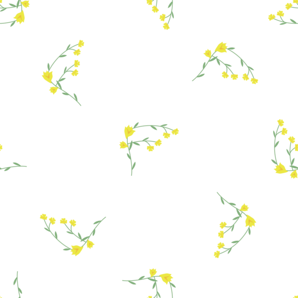 Küçük çiçekli ve yapraklı narin sarı çiçek desenleri.