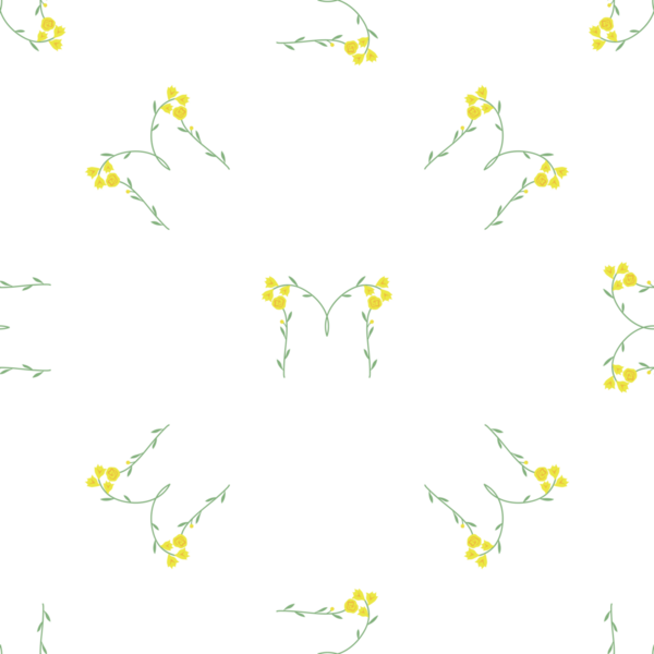 Sarı çiçekli kusursuz vektör deseni ilk tasarımları M şeklinde.