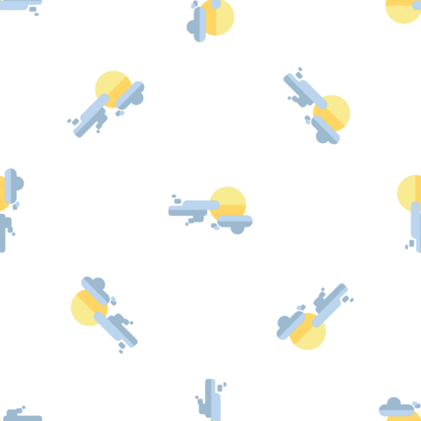 Güneş ve Bulutlu Kusursuz Desen, Hava Konsepti Düz Tasarımı
