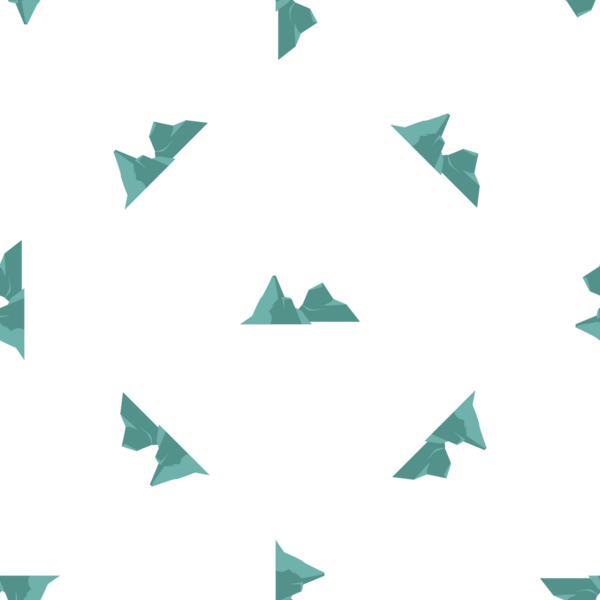 Beyaz Arkaplan Dizaynında Teal Dağı Tepeleri ile Kusursuz Desen