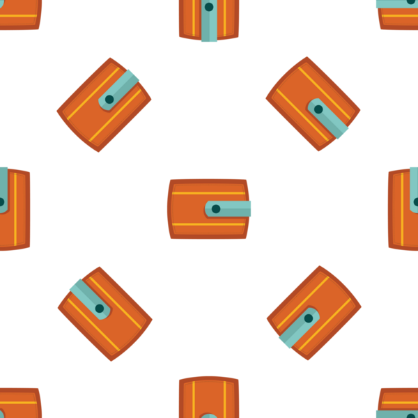 Biçimlendirilmiş cüzdanları ve finansal geçmişi olan kusursuz bir vektör deseni var.