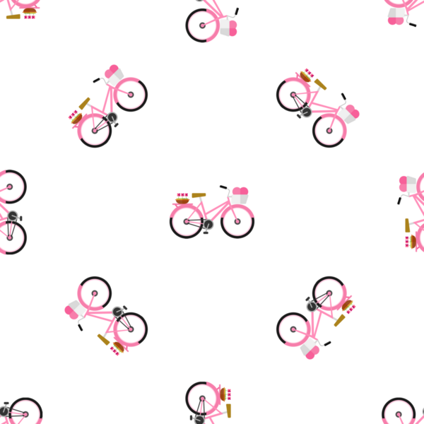 Pembe Bisikletlerin kusursuz desenleri Sepetler ve Yiyecek Dekorasyonları