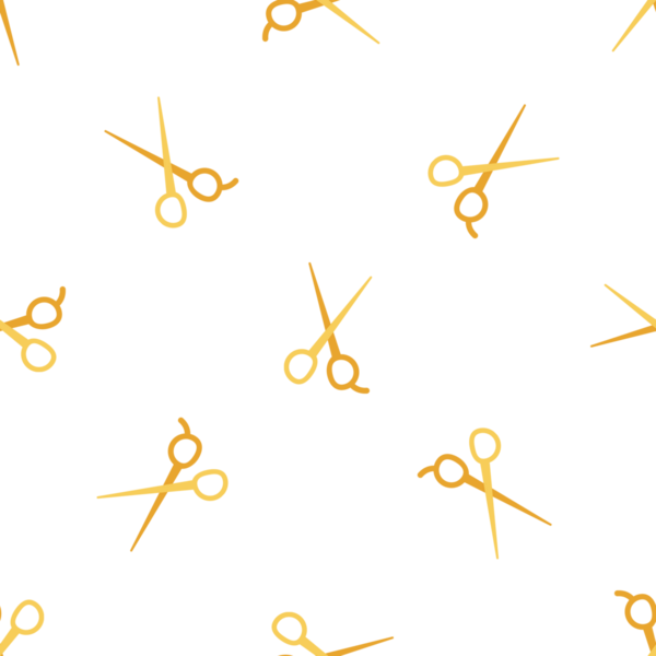 Kuaför dükkanı geçmişi için altın makaslı kusursuz desen