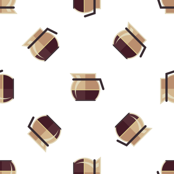 Carafe Kahvesi Kusursuz Desensiz Örnek Vektör İllüstrasyonu