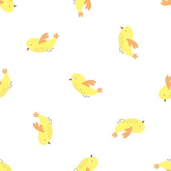 Bebek ürünleri arka planı için sarı hatunların kusursuz çizimleri.