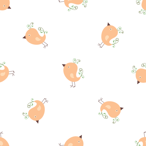 Basit çizgi film tarzında şirin küçük kuşlarla kusursuz desen vektörü.