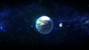 Uzayda yıldızlı toprak, Nasa tarafından desteklenen bu görüntünün elementleri.