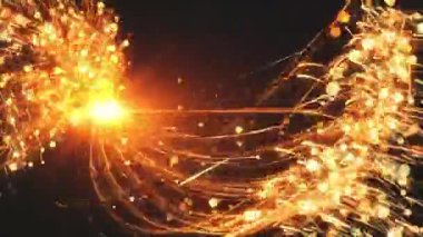 Siyah arka planda noel ışıkları.