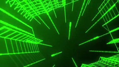 yeşil ve siyah soyut arkaplan, 3 boyutlu görüntüleme