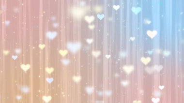 Pastel ışık çizgilerinin ve kalp şekillerinin yer aldığı soyut bir görüntü. Yumuşak renkler ve nazik tasarım rüya gibi ve tuhaf bir görsel etki yaratır..