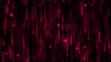 Karanlık bir arka planda parlayan kırmızı kalplerden oluşan, modern, teknolojik bir estetik ile aşkı, tutkuyu ve dijital sevgiyi temsil eden soyut bir görüntü..