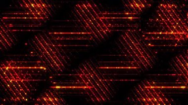 Turuncu ve siyah köşegen desenli soyut bir resim, yüksek teknolojili, hareketli ve derinlikli bir titreşim yayıyor, dijital ve geleceksel temalar için mükemmel..