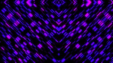 Çapraz mor ve mavi renkli parlayan çizgilerle soyut geometrik arkaplan.