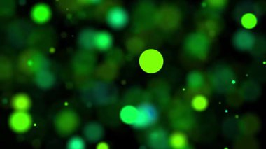 Yeşil ve mavi bokeh ışıkları olan soyut arkaplan.