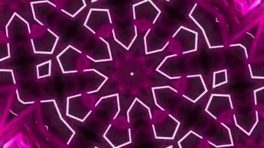 Soyut pembe ve beyaz geometrik desenli ve kaleydoskop tasarımlı..