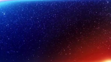 Mavi-kırmızı renk şeması ve dağınık beyaz yıldızlı soyut eğimli arkaplan.