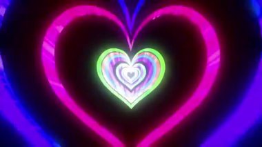 Renkli kalpleri olan soyut bir arkaplan