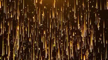 Siyah arkaplanda 3 boyutlu altın ışıklar