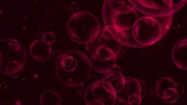 Pembe ve kırmızı baloncuklu soyut arkaplan koyu arkaplan.