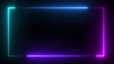 Siyah arkaplanda neon çerçeve.