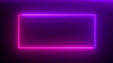 Duvardaki neon çerçeve. Neon arka plan. 3d oluşturma