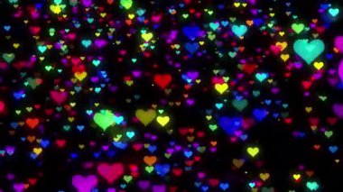 Renkli kalpleri olan soyut bir arkaplan