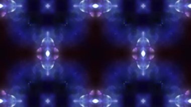 Karanlık bir arkaplanda mavi ve mor bir kaleydoskopik desenin dijital tasarımı. Yazdırma ve duvar kağıdı için uygun.