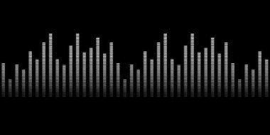 Siyah arkaplanda beyaz eşitleyici ile soyut vektör arkaplanı