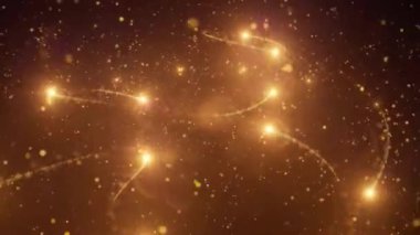 Altın Noel ışıklarının soyut arkaplanı